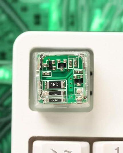 Green Circuit Board Artisan Keycap R1 SA Profile Custom Keycaps 1U ESC Handmade Gaming Resin Key Cap Cherry MX Switch Compatible Mechanical Keyboard Tech Lover Gift