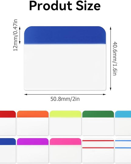 600 Pieces Tabs 2 Inch Sticky Index Tabs, Colored Page Markers Repositionable Divider Tabs for Notebooks, Binders, File Folders, Books (30 Sets 10 Colors)