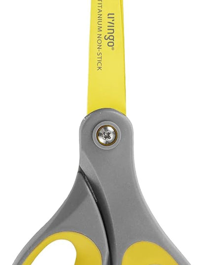 LIVINGO 8" 2 Pack Scissors, Titanium Coated Sharp Stainless Steel Non-stick Scissors All Purpose, Comfort Grip Handles Shears for Office Home Supplies Crafting DIY Cutting Tape Adhesive General Use