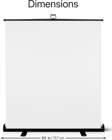 KHOMO Gear 62-Inch White Screen Backdrop – Collapsible & Portable Photography Background for Streaming, Video Calls, Zoom & Studio – Wrinkle-Resistant, High-Density Fabric, Easy Setup