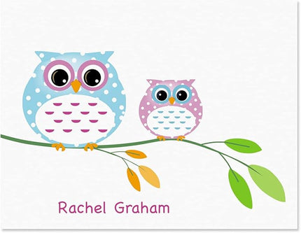 Current Owl Always Love You Personalized Note Cards - 24 Cards with White Envelopes, 4¼ x 5½ Inch Size, Blank Stationery, Add Names or Text, For Thank You Notes, Invitations, & Announcements
