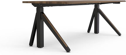 DEZCTOP Revon Pro Electric Standing Desk, 71" x 31.5" Large Work Surface, Height Adjustable (27.6"-47.2"), Sturdy Keel Frame, with Magnetic Modular System, Anti-Collision, Walnut for Home Office