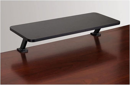 Kantek Ergonomic Mounted Computer Monitor Riser Stand, Floating Desk Shelf, Clamp On Base, 25.6" X 10.2" X 5.1", Black
