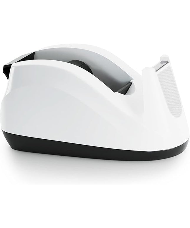 BeeChamp Heavy Base Nonskid Desk Tape Dispenser One-Hand Dispensing (White)