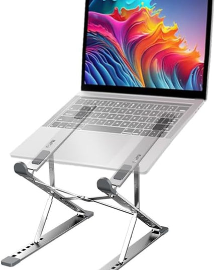 Adjustable Laptop Stand for Desk Portable Notebook Stand Aluminum Computer Holder for Desk Compatible with Lenovo，MacBook Air Pro, Dell XPS, HP，All 10-17.3‘’ Laptops-Silver