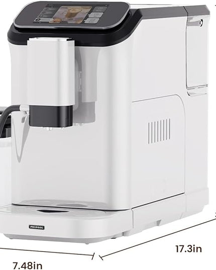 Mcilpoog WS-D5 Pro Fully Automatic Coffee Machine 12 Drinks, Office or Home Use,Wi-Fi Enabled, Liquid Volume & Temperature, Cappuccino Latte Espresso, Automatic Cleaning, Super Automatic Coffee Maker