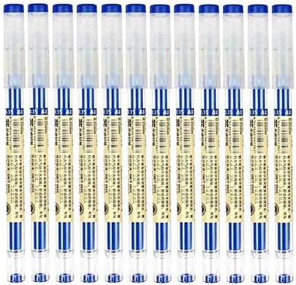 BEMLP Gel Ink Pen Extra Fine Point Pens Ballpoint Pen 0.35mm Blue Premium Liquid Ink Rollerball Pens Quick-Drying For Japanese Office School Stationery Supply 12 Pieces