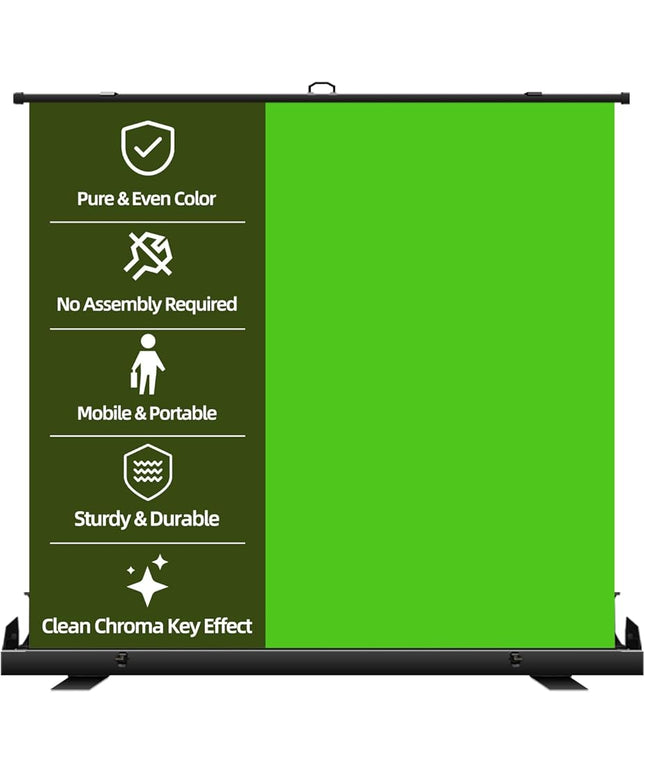 78.7 x 82.7in Large Collapsible Green Screen Backdrop,Portable Retractable Photo Background Chroma Key Panel with Stand Photography Backdrops for Video Conference,Photographic Studio,TikTok