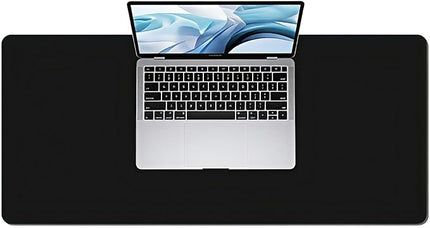 Large Mouse Pad for Desk, XXL Non-Slip Long Extended Gaming Mouse Mat Protector with Waterproof Rubber Base Stitched Edges for Office, Computer, Keyboard, Laptop and Home (Pure Black)