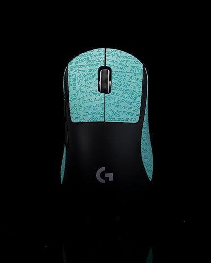 Grip Tape for logitech G Pro X Superlight 2 DEX (GPW4) - Anti-Slip,Enhanced Control, Sweat Resistance,Improves FPS Gaming Grip & Mouse Protection [Pre-Cut] CS Cyan 0.3mm