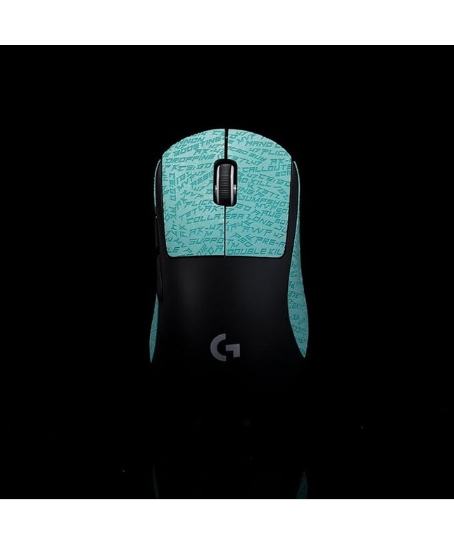 Grip Tape for logitech G Pro X Superlight 2 DEX (GPW4) - Anti-Slip,Enhanced Control, Sweat Resistance,Improves FPS Gaming Grip & Mouse Protection [Pre-Cut] CS Cyan 0.3mm