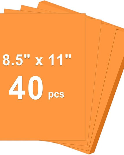 40 Sheets Cardstock 8.5x11, 65lb Fluo Orange Card Stock, Construction Paper, 180gsm Thick Printer Paper for Printing, Painting, Card Making, Kids School Supplies,Party Decorations