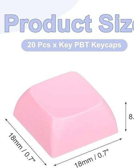 PATIKIL PBT Keycap Set, 20Pcs Colorful Mechanical Numeric Keypads Portable Blank Keycaps for Daily Office Work Gaming Entertainment Creative Design, Pink