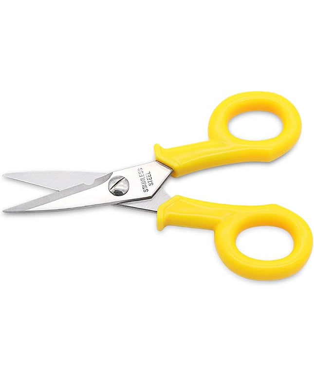 Electricians Scissors Fiber Optic, Electrical Scissor, Heavy-Duty Cable Cutters, 6 inch All Purpose Scissors for Crafting Office,Yellow (1)