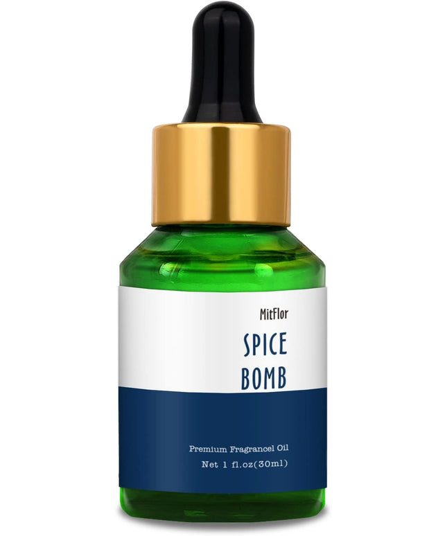 Spice Bomb Fragrance Oil, MitFlor Single Scented Oil, 30ml Premium Grade Fragrance Oil for Soap & Candle Making, Large Size Aromatherapy Essential Oil, Warm Spicy Scent for Home Fragrance