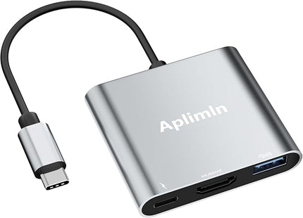 Aplimln USB C to HDMI Adapter, 4K@60Hz HDMI to USB-C Adapter with USBA 3.0 & 100W PD Port Multiport Digital AV Converter for MacBook Pro/Air, iPad, iPhone 15/16, Tablets, Switch, TV, Monitor and More