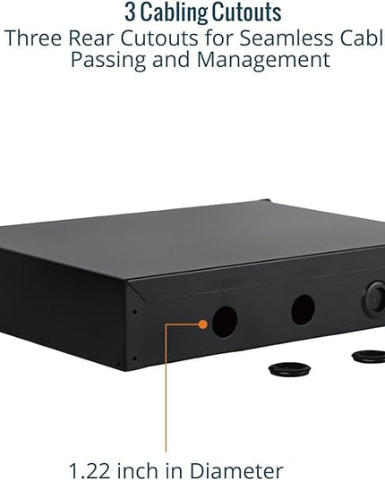 Tecmojo 2U Rack Drawer,Rack Mount Drawer for 19in Network Equipment/Server/AV Rack or Cabinet Enclosure,Sliding and Lockable Server Rack Drawer - Load-Bearing 44lb (20kg),with Cable Management Holes