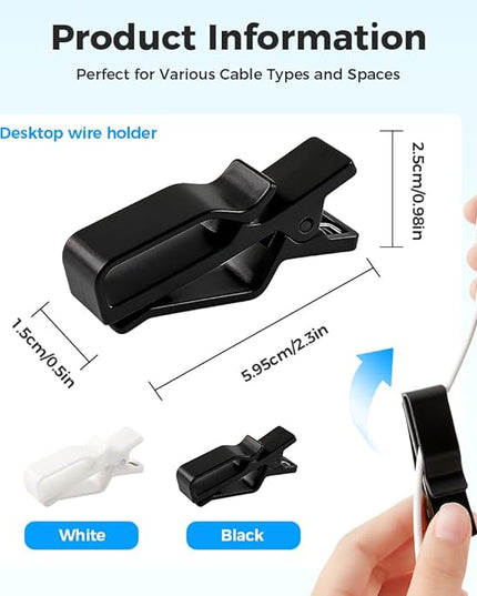 Movable Cord Holder for Nightstand, 2026 New Upgrade Cord Organizer Holder, Cable Organizers USB Cable Holder Wire Organizer Cord Clips, Cable Hider for Home, Office,Cubicle Accessories (9, White)