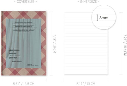 Monolike Journal For Beyond Nostalgia Hardcover Lined Notebook, Pink - Hardcover, Academic, Journal, Diary, 192pages