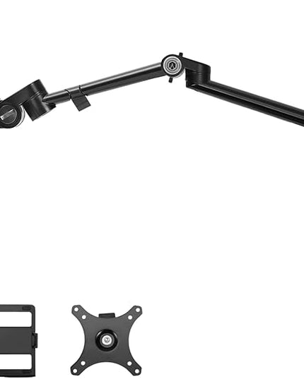 TARION Modular Desktop Arm Mount - 48cm / 19" Single Desk Stand with Tablet Holder & VESA Mount for Laptop Monitor 360° Adjustable - Compatible with 35mm Rod Lite Z Desktop - Titanrig Arm X
