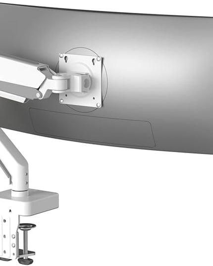 White 42 45 Premium Aluminum Heavy Duty Monitor Arm, Fits Ultrawide up to 49 inches and 44 lbs Single Desk Mount Stand, Pneumatic Height Adjustable, Max VESA 100x100, A9W