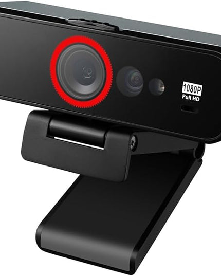 ADESSO CyberTrack F1 1080P HD Fixed Focus USB Windows Hello Webcam, Camera for Desktop PC Built-in Dual Microphone, Privacy Shutter, Audio/Video Mode Privacy ON/Off Switch & Tripod Mount