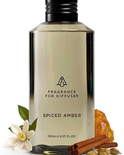 AromaPlan Fragrance Oil Spiced Amber 5 Fl Oz (148ml) Winter Collection | Luxury Hotel Scent Diffuser Oil | Hotel, Home & Spa | Non-Toxic, Made in USA - Bigger Bottle, Bolder Aroma & Longer Lasting
