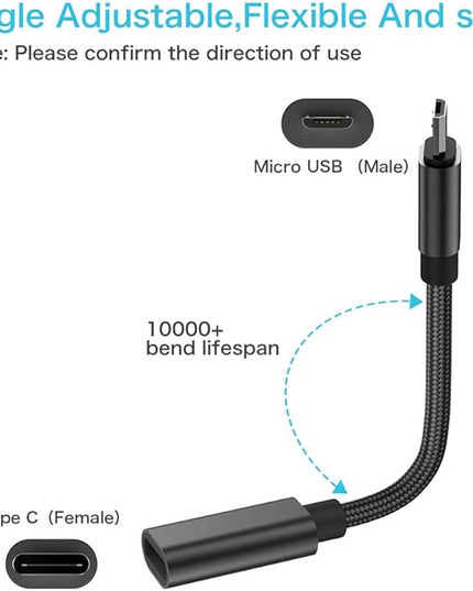 USB C to Micro USB Adapter, KUXIYAN (2 Pack) Type C Female to Micro USB Male Charger Connector Support Charge & Sync Compatible with Samsung Galaxy S7 Edge S6, LG Nexus 5 4 and Micro USB Devices-Black