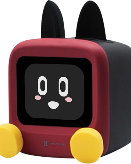 Small TV Audio Weather Clock,Weather Station,Robot Alarm Clock,Desktop Decoration, Retro Mini Small Cute Speaker