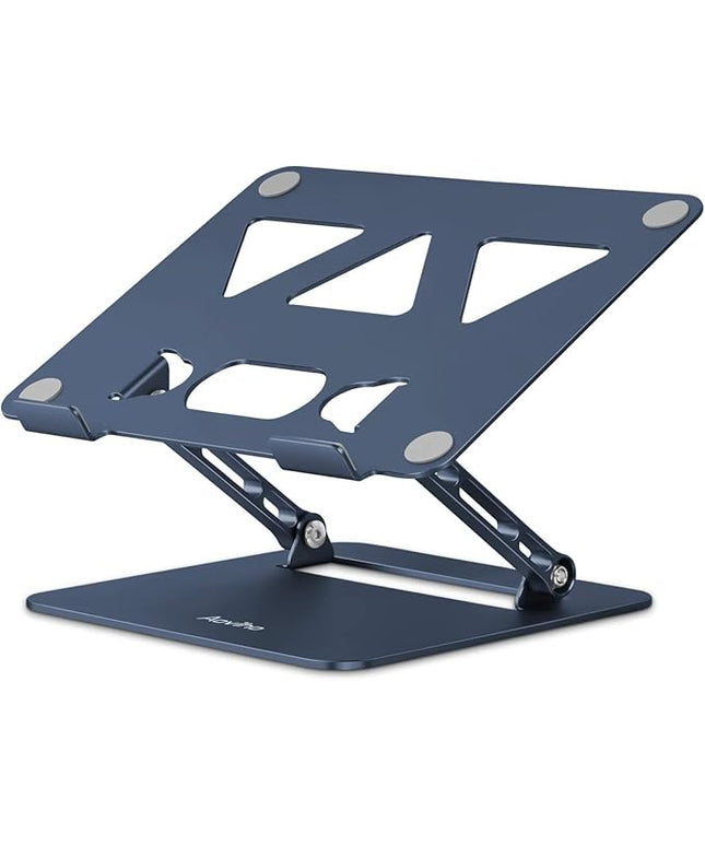 Adjustable Laptop Stand for Desk,Portable Laptop Stand Holder and Riser,Foldable Aluminum Notebook Computer Stands for MacBook Air Pro HP Lenovo Dell Samsung Chromebook, 10-15.6 inch,Navy Blue