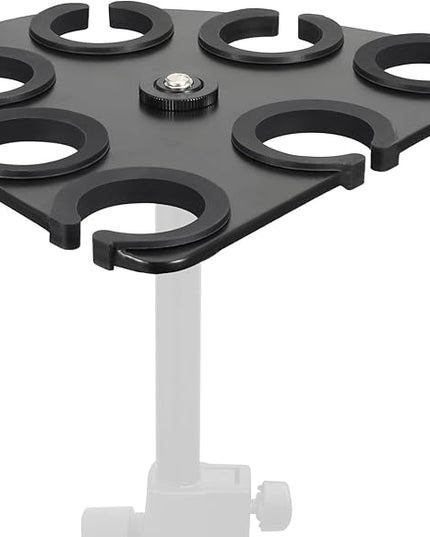 Joyvio Multi Mic Holder for Wired and Wireless Mics, Organizes Up to 7 Mics, Aluminum, Black
