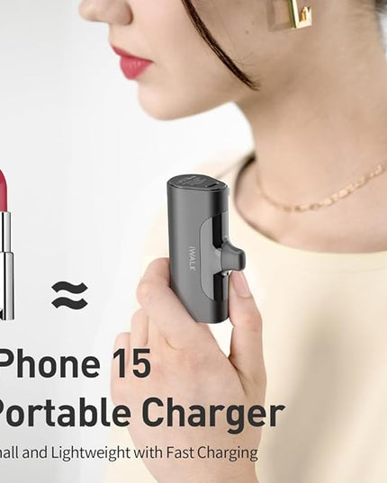 iWALK Portable Charger for iPhone 17/16/15 USB-C Small Power Bank 20W 4,500mAh Fast Charging Battery Pack Compatible with iPhone 15/16/17 Plus/17 Pro/17 Pro Max, Samsung Galaxy S25/S24/S23 Android