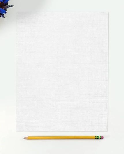 LUXPaper 8.5" x 11" Linen Paper | Letter Size | White Linen | 24lb. Paper Weight (60lb. Text) | 50 Qty