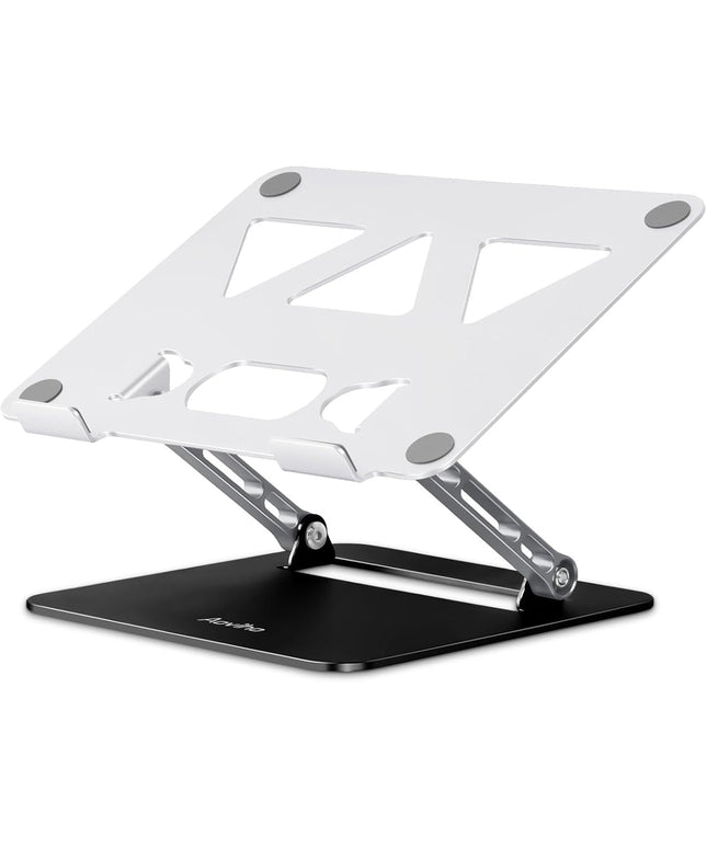 Adjustable Laptop Stand for Desk,Portable Laptop Stand Holder and Riser,Foldable Aluminum Notebook Computer Stands for MacBook Air Pro HP Lenovo Dell Samsung, 10-15.6 inch (Silver-Gray-Black)