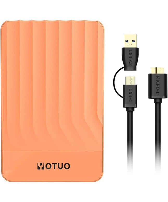 Portable External Hard Drive Storage Expansion Mobile HDD USB 3.0 for PC, Mac, Desktop, Laptop, PS4, PS5, Xbox One X/S, Xbox 360, Xbox Series X/S, Office & Game (Orange, 750GB)
