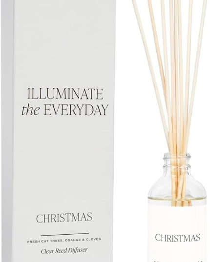 Sweet Water Decor Christmas Reed Diffuser Set - Fresh Cut Trees, Orange, and Cloves Holiday Reed Diffuser for Home with Long Lasting Fragrance - Non-Toxic Oil Reed Diffuser Made in The USA