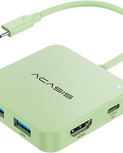 USB C Hub, Multiport Adapter with 4K@60 HDMI, 100W Power Delivery, 3 USB A+1 USB-C 3.1 Data Port, USB to HDMI Adapter for MacBook, Dell, Lenovo, Surface, iPad PRO, XPS (Green)
