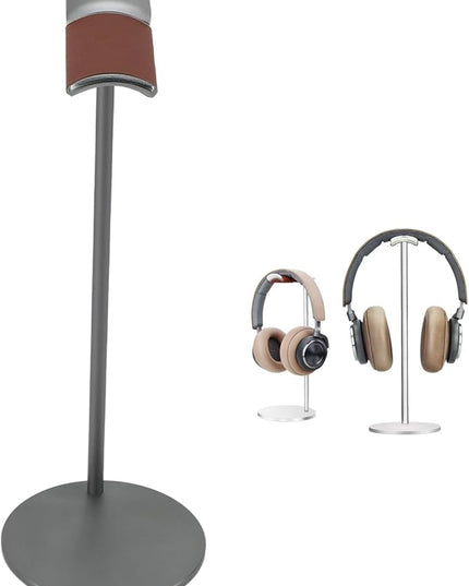 Jectse Headphone Stand, Aluminum Alloy Headset Holder with Soft Top and 10cm Solid Base, for Home Studio Desktop Organization (Gray)
