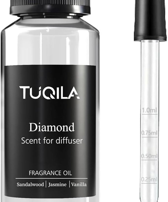 Tuqila Luxury Waterless Diffuser Oil Diamond - 120ml Pure Essential Oil for Cold Air Diffusers, Premium Hotel-Grade Fragrance Oils, Long-Lasting Home & Office Aromatherapy Scents