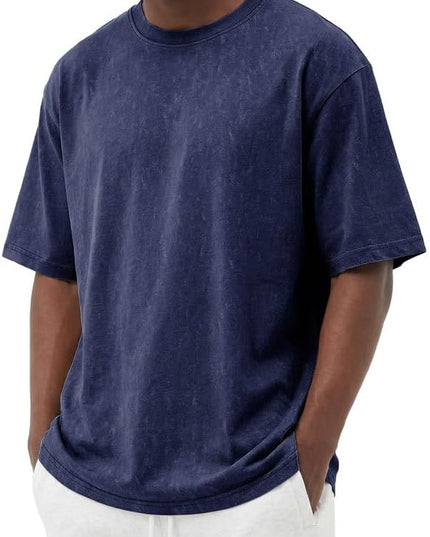 COOFANDY Men's Cotton T-Shirts Oversized Shirt Short Sleeves Streetwear Loose Fit Summer Tee Tops Washed Basic Unisex Shirts