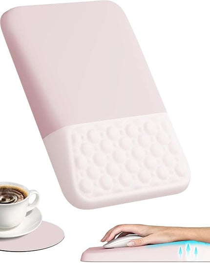 Ospelelf Mouse Pad with Wrist Rest Ergonomic Comfortable Pain Relief Mousepad Wrist Support for Computer Solid Pink
