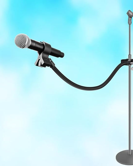 Mippko Gooseneck Microphone Stand,19.69" Flexible Adjustable Arm Super Crab Clamp Mic Clip 3/8"-16 to 5/8"-27 Adapter Mount,Compatible with Shure/Fifine / AT2020 / Pyle/Blue Snowball/Razer