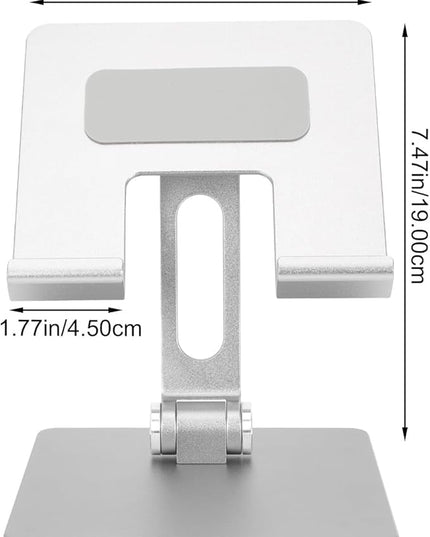 Alipis Aluminum Folding Tablet Stand Adjustable Portable Laptop Holder for Desk and Bed Use Compatible with Ipad and Tablets Silver Gray