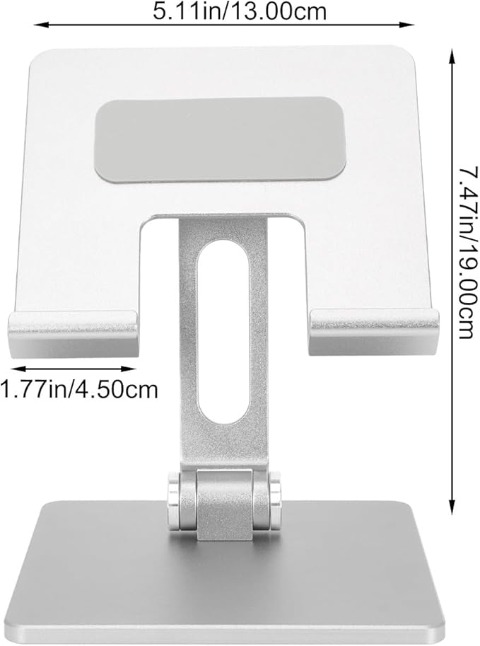 BESPORTBLE Foldable Aluminum Alloy Tablet and Laptop Stand Portable Adjustable Computer Holder for Desk Use Compatible with Ipad and Notebooks Silver Gray