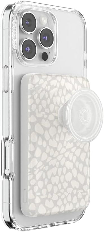 PopSockets PowerPack for MagSafe, Portable Phone Charger, Magnetic Wireless Portable Charger, 5000mAh - Horchata Fossil
