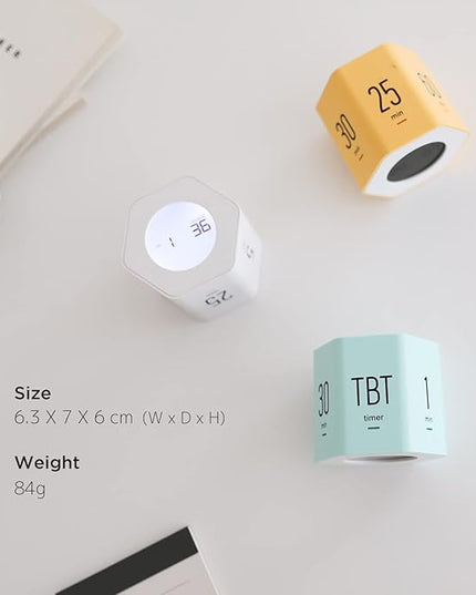 Mooas Multi-Hexagon Clock Cube, Digital Clock, Pomodoro Timer with Backlight 12/24H Count up & Countdown, Flip Timer, Various Time Presets - Ideal for Classroom, Gym, Office (Yellow)