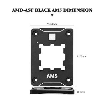 Thermalright ASF-Black AM5 CPU Holder, Corrective Anti-Bending Fixing Frame, Full-Fit Fixed Non-Marking Mounter, AM5 Anti-Bending Contact Frame, CPU Cooler Standard