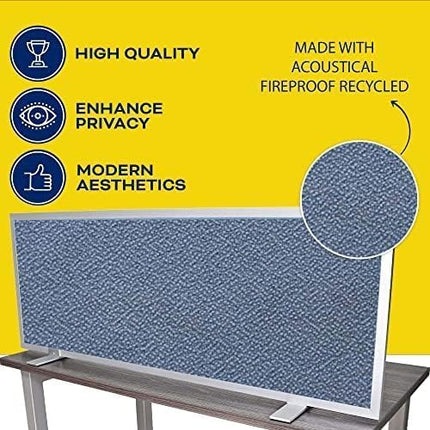 OBEX Acoustical Free Standing Privacy Screen, Cubicle Accessories Desk Privacy Panel, Desk Dividers for Office, Office Furniture Partitions Portable Sound Proof Dividers, 24" x 42", Twilight