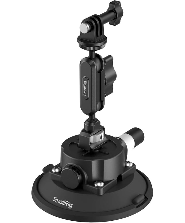 SMALLRIG 4.5" Suction Cup Mount with Ball Head Magic Arm, Camera Mount for DJI Osmo Action 5 Pro/4, for Insta360 x5, for Gopro 13/12,on Car Windshield or Window, Compatible with Action Cameras-5855