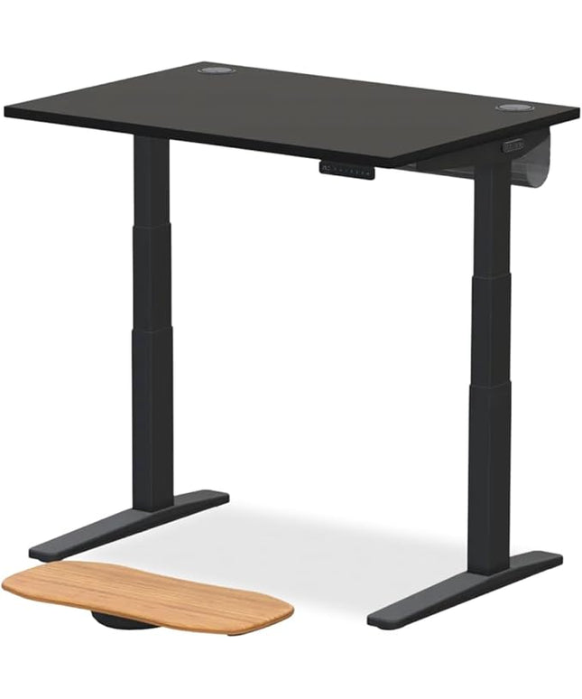 UPLIFTDESK V3 2-Leg Black Laminate Wood Standing Desk – Adjustable Height, Advanced 1-Touch Memory Keypad, Under Desk Cable Management, Wire Grommets & Rocker Board (Black C-Frame, 42 x 30 inch)
